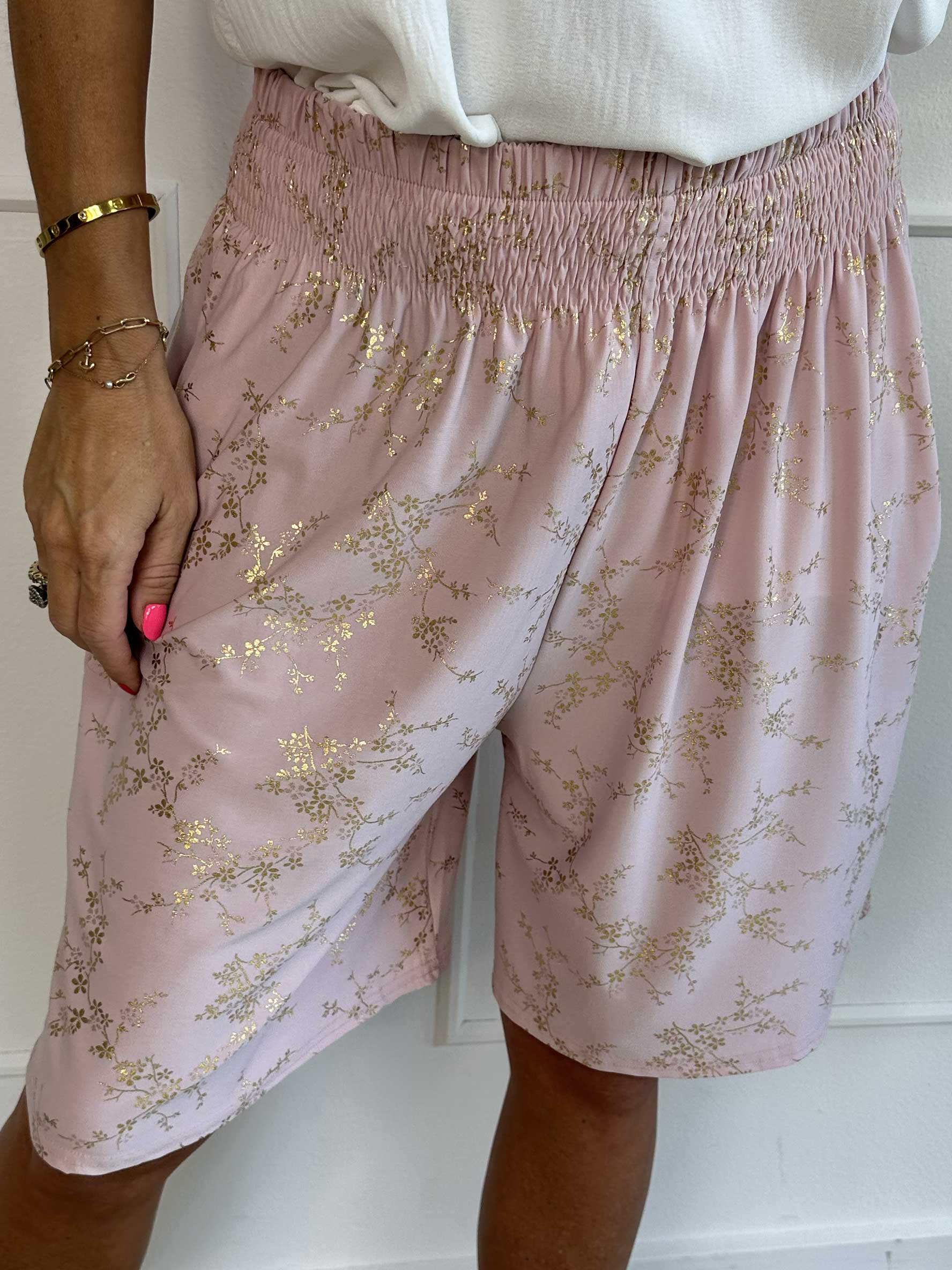 Pams Gold Short Knickers - Shorts i elastiskt tyg med resårkant